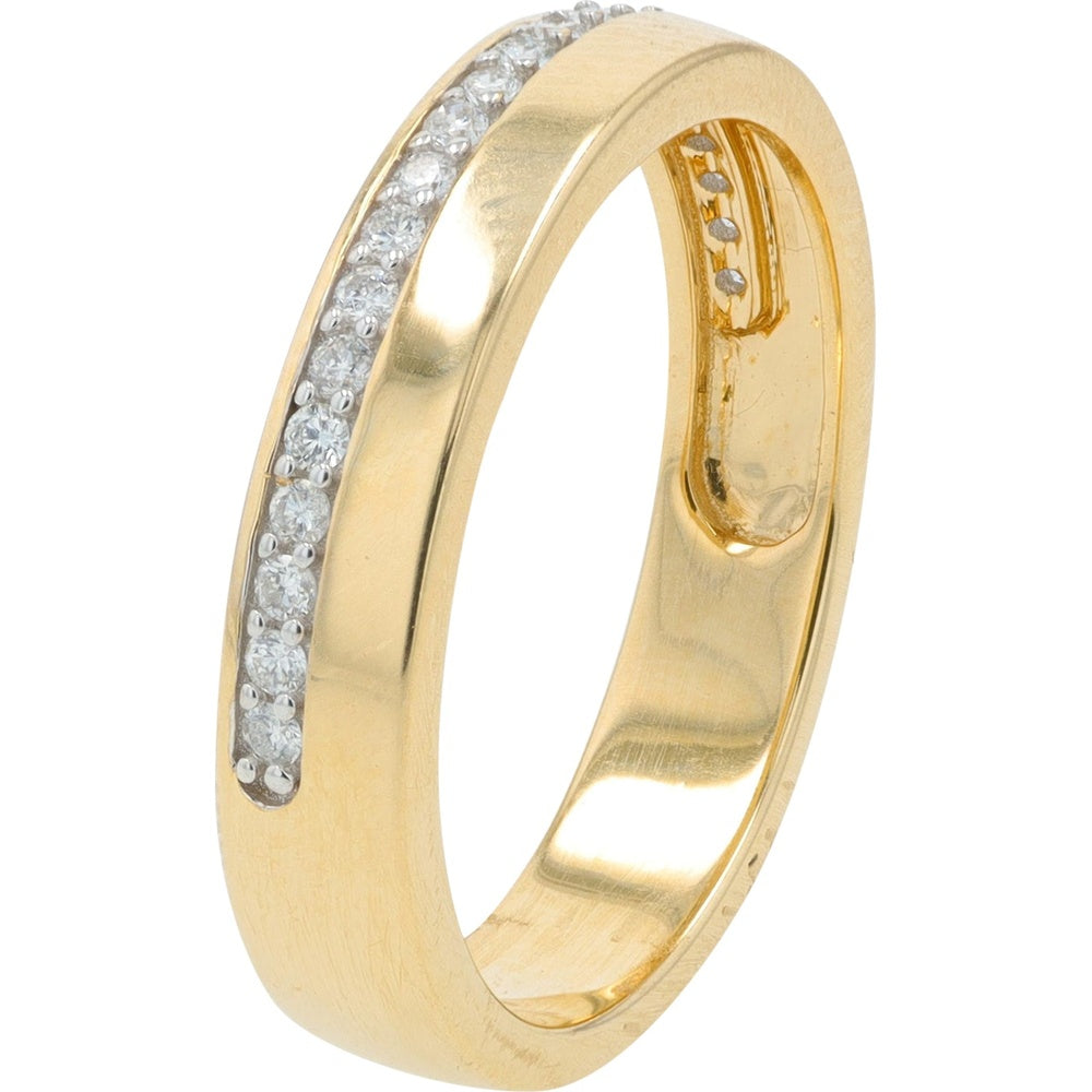 14K Yellow Gold Half-Eternity Band with Channel-Set Round Diamonds - 1.00 Carat Total Diamond Weight