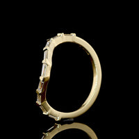14K Yellow Gold Half Eternity Band with East-West Bezel Set Baguette Lab Diamonds - 0.30 Carats Total Diamond Weight - Covaloro Fine Jewelry