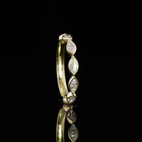 14K Yellow Gold Half Eternity Band with East-West Bezel Set Marquise Cut Lab Diamonds - 0.65 Carat Total Weight - Covaloro Fine Jewelry