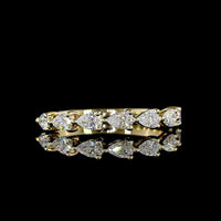 14K Yellow Gold Half Eternity Band with East-West Pear Shape Lab Diamonds - 0.63 Carats Total Diamond Weight - Covaloro Fine Jewelry