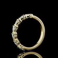 14K Yellow Gold Half Eternity Band with East-West Pear Shape Lab Diamonds - 0.63 Carats Total Diamond Weight - Covaloro Fine Jewelry