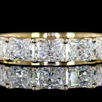 14K Yellow Gold Half Eternity Band with East-West Prong Set Radiant Cut Lab Diamonds - 2.01 Carat Total Weight - Covaloro Fine Jewelry