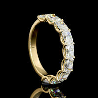14K Yellow Gold Half Eternity Band with East-West Prong Set Radiant Cut Lab Diamonds - 2.01 Carat Total Weight - Covaloro Fine Jewelry