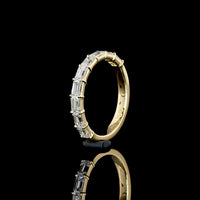 14K Yellow Gold Half Eternity Band with East-West Set Emerald Cut Lab Diamonds - 0.86 Carats Total Diamond Weight - Covaloro Fine Jewelry
