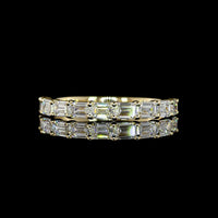 14K Yellow Gold Half Eternity Band with East-West Set Emerald Cut Lab Diamonds - 1.10 Carats Total Diamond Weight - Covaloro Fine Jewelry