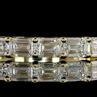 14K Yellow Gold Half Eternity Band with East-West Set Emerald Cut Lab Diamonds - 1.10 Carats Total Diamond Weight - Covaloro Fine Jewelry