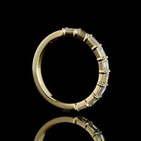 14K Yellow Gold Half Eternity Band with East-West Set Emerald Cut Lab Diamonds - 1.10 Carats Total Diamond Weight - Covaloro Fine Jewelry