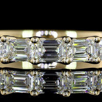 14K Yellow Gold Half Eternity Band with East-West Set Emerald Cut Lab Diamonds - 1.14 Carat Total Diamond Weight - Covaloro Fine Jewelry