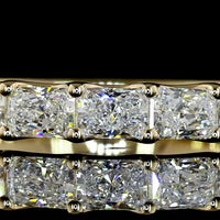14K Yellow Gold Half Eternity Band with East-West Set Radiant Cut Lab Diamonds - 1.11 Carat Total Weight, E-F VS1 Clarity - Covaloro Fine Jewelry