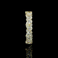 14K Yellow Gold Half Eternity Band with Inclined Pear Shape and Brilliant Cut Lab Diamonds - 1.57 Carat Total Diamond Weight - Covaloro Fine Jewelry