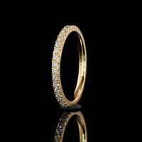 14K Yellow Gold Half Eternity Band with Micro Pavé Set Round Lab Diamonds - 0.68 Carat Total Diamond Weight, E-F Color VS2 Clarity - Covaloro Fine Jewelry