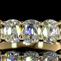 14K Yellow Gold Half Eternity Band with North-South Antique Cushion Cut Lab Diamonds - 2.09 Carat Total Weight, E-F Color VS1 Clarity - Covaloro Fine Jewelry
