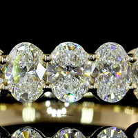14K Yellow Gold Half Eternity Band with North-South Oval Cut Lab Diamonds - 2.05 Carat Total Weight (9 Stones, E-F Color, VS Clarity) - Covaloro Fine Jewelry