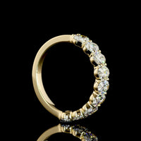 14K Yellow Gold Half Eternity Band with North-South Oval Cut Lab Diamonds - 2.05 Carat Total Weight (9 Stones, E-F Color, VS Clarity) - Covaloro Fine Jewelry