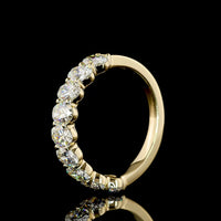 14K Yellow Gold Half Eternity Band with North-South Oval Cut Lab Diamonds - 2.05 Carat Total Weight (9 Stones, E-F Color, VS Clarity) - Covaloro Fine Jewelry