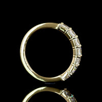 14K Yellow Gold Half Eternity Band with North-South Radiant Cut Lab Diamonds - 2.02 Carat Total Weight, E-F Color, VS1 Clarity - Covaloro Fine Jewelry