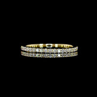 14K Yellow Gold Half Eternity Band with Pave-Set Round Lab Diamonds - 0.25 Carats Total Diamond Weight - Covaloro Fine Jewelry