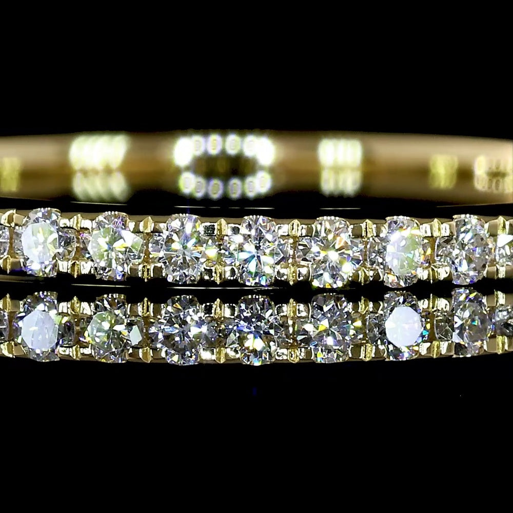14K Yellow Gold Half Eternity Band with Pave-Set Round Lab Diamonds - 0.25 Carats Total Diamond Weight - Covaloro Fine Jewelry