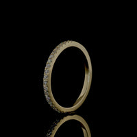 14K Yellow Gold Half Eternity Band with Pave-Set Round Lab Diamonds - 0.25 Carats Total Diamond Weight - Covaloro Fine Jewelry