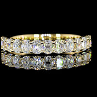 14K Yellow Gold Half Eternity Band with Prong Set Antique Cushion Cut Lab Diamonds - 1.21 Carat Total Diamond Weight - Covaloro Fine Jewelry