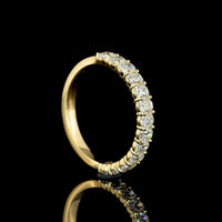 14K Yellow Gold Half Eternity Band with Prong Set Antique Cushion Cut Lab Diamonds - 1.21 Carat Total Diamond Weight - Covaloro Fine Jewelry