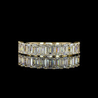 14K Yellow Gold Half Eternity Band with Prong Set Emerald Cut Lab Diamonds - 1.57 Carat Total Diamond Weight (E-F Color, VS1 Clarity) - Covaloro Fine Jewelry
