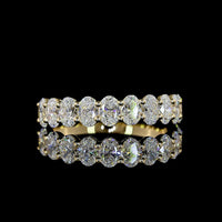 14K Yellow Gold Half Eternity Band with Prong-Set Oval Cut Lab Diamonds - 1.44 Carat Total Weight, E-F Color VS Clarity - Covaloro Fine Jewelry