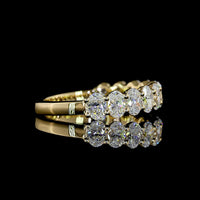 14K Yellow Gold Half Eternity Band with Prong-Set Oval Cut Lab Diamonds - 1.44 Carat Total Weight, E-F Color VS Clarity - Covaloro Fine Jewelry