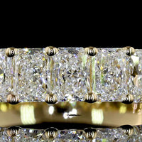 14K Yellow Gold Half Eternity Band with Prong Set Radiant Cut Lab Diamonds - 1.98 Carat Total Diamond Weight, E-F Color VS1 Clarity - Covaloro Fine Jewelry