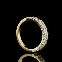 14K Yellow Gold Half Eternity Band with Prong Set Radiant Cut Lab Diamonds - 1.98 Carat Total Diamond Weight, E-F Color VS1 Clarity - Covaloro Fine Jewelry