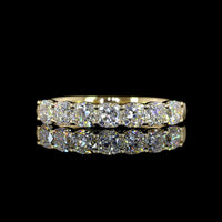 14K Yellow Gold Half Eternity Band with Square Cushion Brilliant Cut Lab-Grown Diamonds - 1.11 Carat Total Weight, 7 Stones, E-F Color, VS Clarity - Covaloro Fine Jewelry