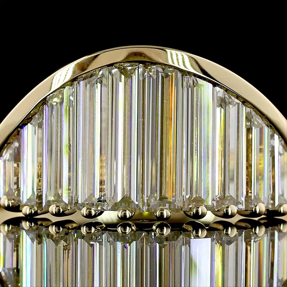 14K Yellow Gold Half Eternity Band with Tapered Baguette Lab Diamonds - 1.19 Carat Total Weight - Covaloro Fine Jewelry