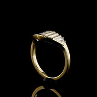 14K Yellow Gold Half Eternity Band with Tapered Baguette Lab Diamonds - 1.19 Carat Total Weight - Covaloro Fine Jewelry