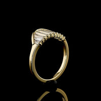 14K Yellow Gold Half Eternity Band with Tapered Baguette Lab Diamonds - 1.19 Carat Total Weight - Covaloro Fine Jewelry