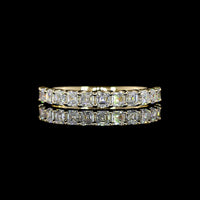 14K Yellow Gold Half Eternity Band with U-Prong Set Asscher Cut Lab Diamonds - 0.99 Carat Total Diamond Weight - Covaloro Fine Jewelry