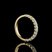 14K Yellow Gold Half Eternity Band with U-Prong Set Asscher Cut Lab Diamonds - 0.99 Carat Total Diamond Weight - Covaloro Fine Jewelry