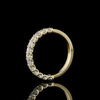 14K Yellow Gold Half Eternity Band with U-Prong Set Asscher Cut Lab Diamonds - 0.99 Carat Total Diamond Weight - Covaloro Fine Jewelry