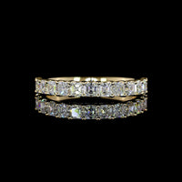 14K Yellow Gold Half Eternity Band with U-Prong Set Asscher Cut Lab Diamonds - 1.11 Carats Total Diamond Weight - Covaloro Fine Jewelry