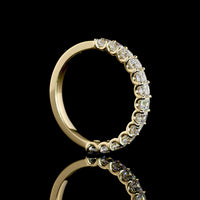14K Yellow Gold Half Eternity Band with U-Prong Set Asscher Cut Lab Diamonds - 1.11 Carats Total Diamond Weight - Covaloro Fine Jewelry