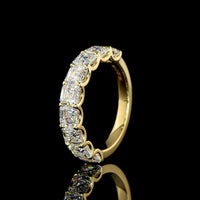 14K Yellow Gold Half Eternity Band with U-Prong Set Asscher Cut Lab Diamonds - 3.17 Carats Total Diamond Weight - Covaloro Fine Jewelry