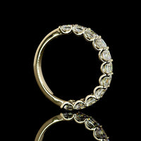 14K Yellow Gold Half Eternity Band with U-Prong Set Asscher Cut Natural Diamonds - 2.12 Carat Total Diamond Weight - Covaloro Fine Jewelry