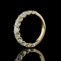 14K Yellow Gold Half Eternity Band with U-Prong Set Asscher Cut Natural Diamonds - 2.12 Carat Total Diamond Weight - Covaloro Fine Jewelry