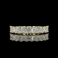 14K Yellow Gold Half Eternity Band with U-Prong Set Princess Cut Lab Diamonds - 2.03 Carat Total Diamond Weight - Covaloro Fine Jewelry