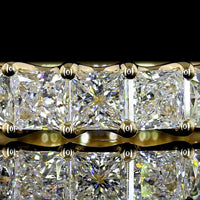 14K Yellow Gold Half Eternity Band with U-Prong Set Princess Cut Lab Diamonds - 2.03 Carat Total Diamond Weight - Covaloro Fine Jewelry