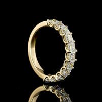 14K Yellow Gold Half Eternity Band with U-Prong Set Princess Cut Lab Diamonds - 2.03 Carat Total Diamond Weight - Covaloro Fine Jewelry