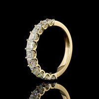 14K Yellow Gold Half Eternity Band with U-Prong Set Princess Cut Lab Diamonds - 2.03 Carat Total Diamond Weight - Covaloro Fine Jewelry