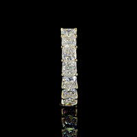 14K Yellow Gold Half Eternity Band with U-Prong Set Princess Cut Lab Diamonds - 3.09 Carats Total Diamond Weight - Covaloro Fine Jewelry