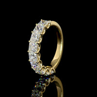 14K Yellow Gold Half Eternity Band with U-Prong Set Princess Cut Lab Diamonds - 3.09 Carats Total Diamond Weight - Covaloro Fine Jewelry