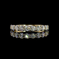 14K Yellow Gold Half Eternity Band with U-Prong Set Round Lab Diamonds - 1.00 Carat Total Diamond Weight - Covaloro Fine Jewelry
