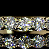 14K Yellow Gold Half Eternity Band with U-Prong Set Round Lab Diamonds - 1.00 Carat Total Diamond Weight - Covaloro Fine Jewelry